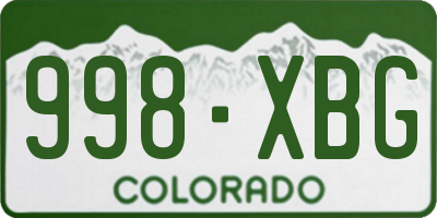 CO license plate 998XBG