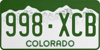 CO license plate 998XCB