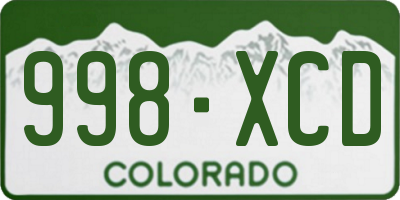 CO license plate 998XCD