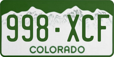 CO license plate 998XCF