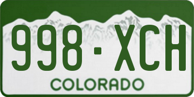 CO license plate 998XCH