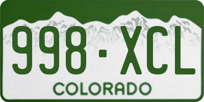 CO license plate 998XCL