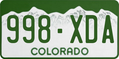 CO license plate 998XDA