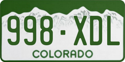 CO license plate 998XDL