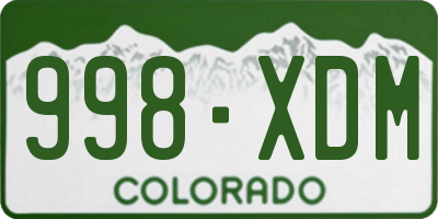 CO license plate 998XDM