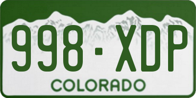 CO license plate 998XDP