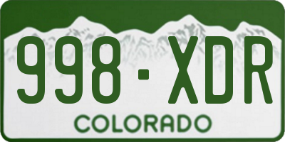 CO license plate 998XDR