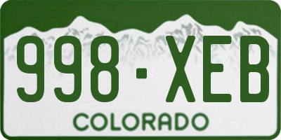 CO license plate 998XEB