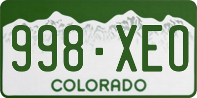 CO license plate 998XEO