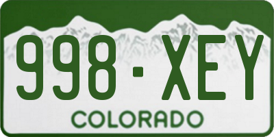 CO license plate 998XEY
