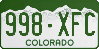 CO license plate 998XFC