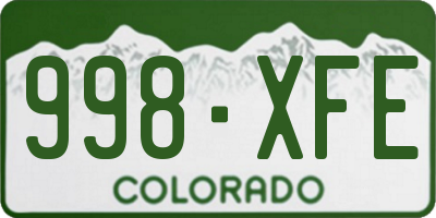 CO license plate 998XFE