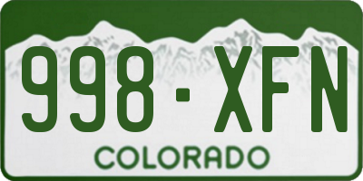 CO license plate 998XFN