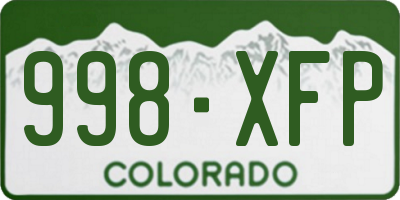 CO license plate 998XFP