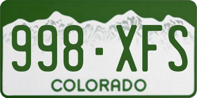 CO license plate 998XFS