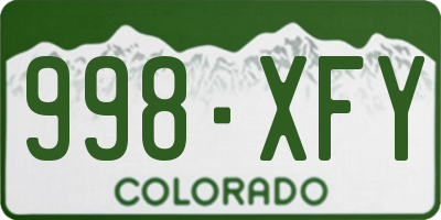 CO license plate 998XFY