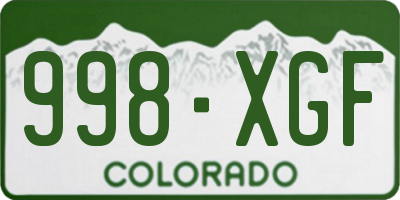 CO license plate 998XGF
