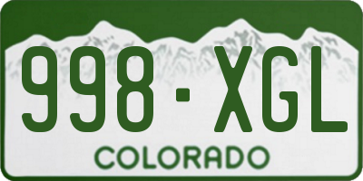 CO license plate 998XGL