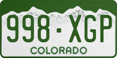 CO license plate 998XGP