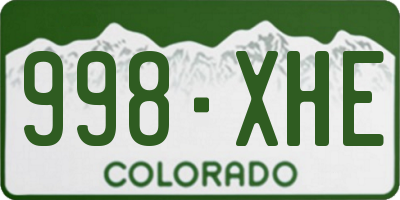 CO license plate 998XHE
