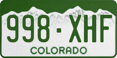 CO license plate 998XHF