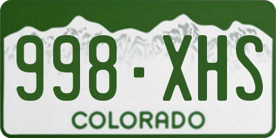 CO license plate 998XHS