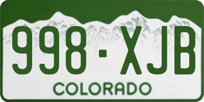 CO license plate 998XJB
