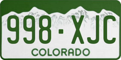 CO license plate 998XJC