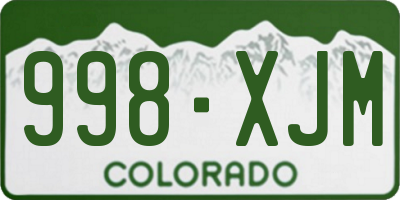 CO license plate 998XJM