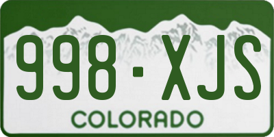 CO license plate 998XJS