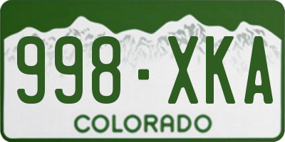 CO license plate 998XKA