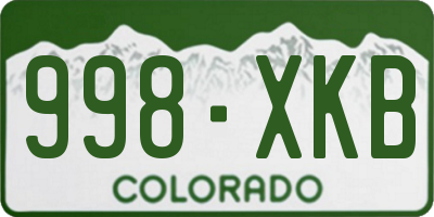 CO license plate 998XKB