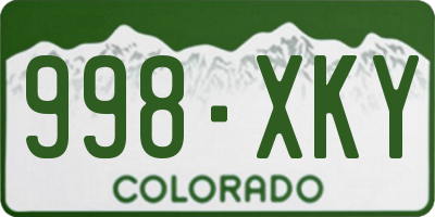 CO license plate 998XKY