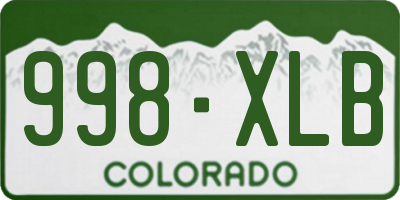 CO license plate 998XLB