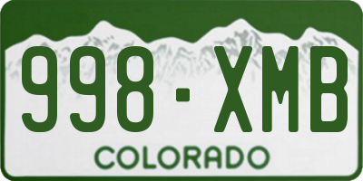 CO license plate 998XMB