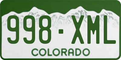 CO license plate 998XML