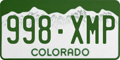 CO license plate 998XMP