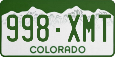 CO license plate 998XMT