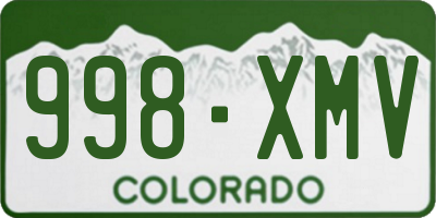 CO license plate 998XMV