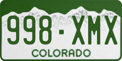 CO license plate 998XMX