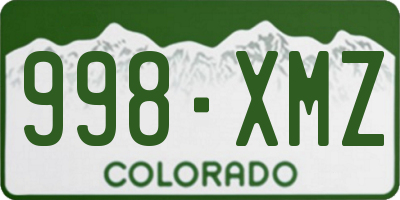 CO license plate 998XMZ