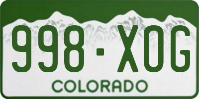 CO license plate 998XOG