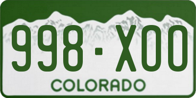 CO license plate 998XOO