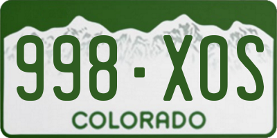 CO license plate 998XOS