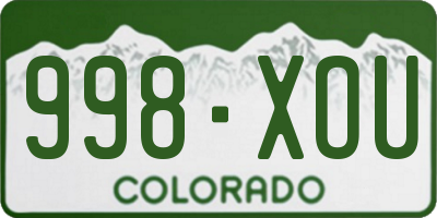 CO license plate 998XOU