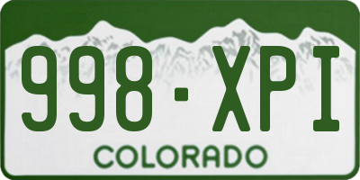 CO license plate 998XPI
