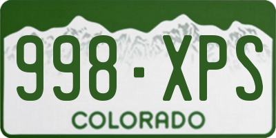 CO license plate 998XPS