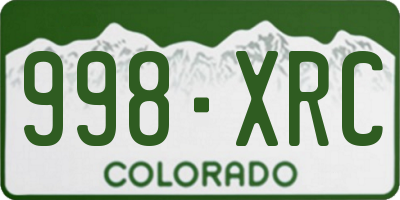 CO license plate 998XRC