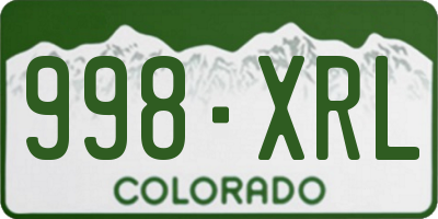 CO license plate 998XRL