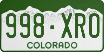 CO license plate 998XRO